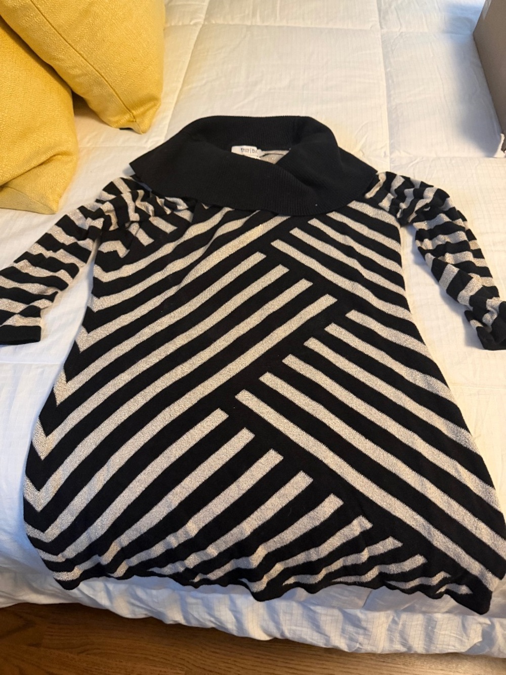 WHBM black and gold long sweater